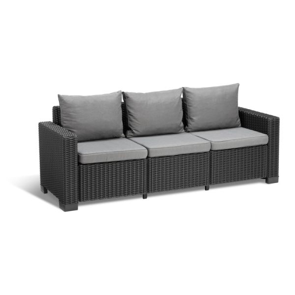 California 3er sofa graphit inkl. Kissen